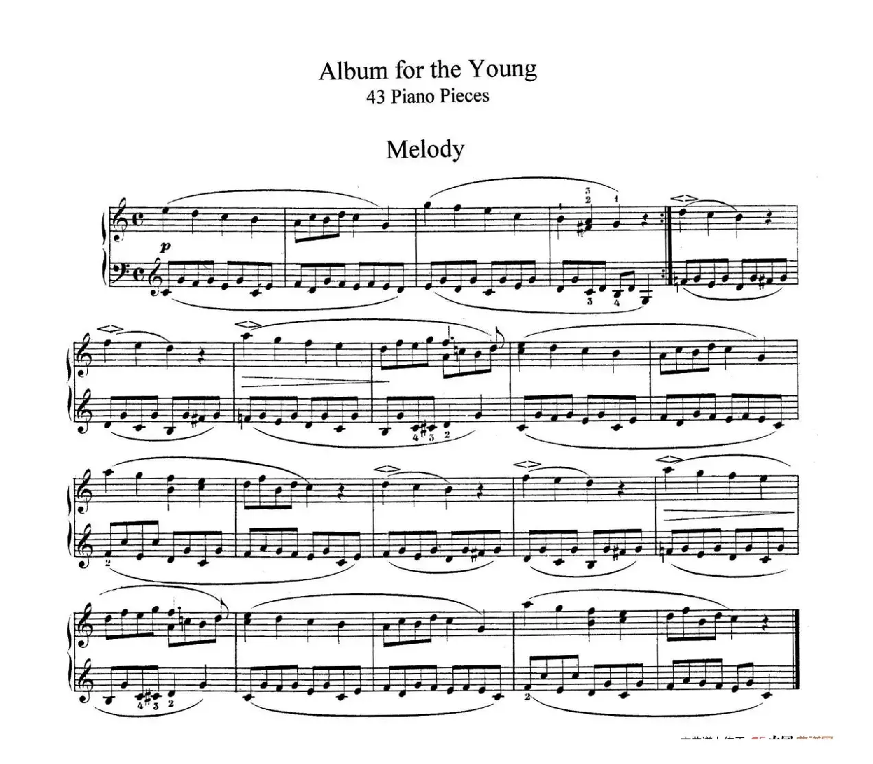 Album für die Jugend Op.68（儿童钢琴曲集·1. 旋律 Melodie ）