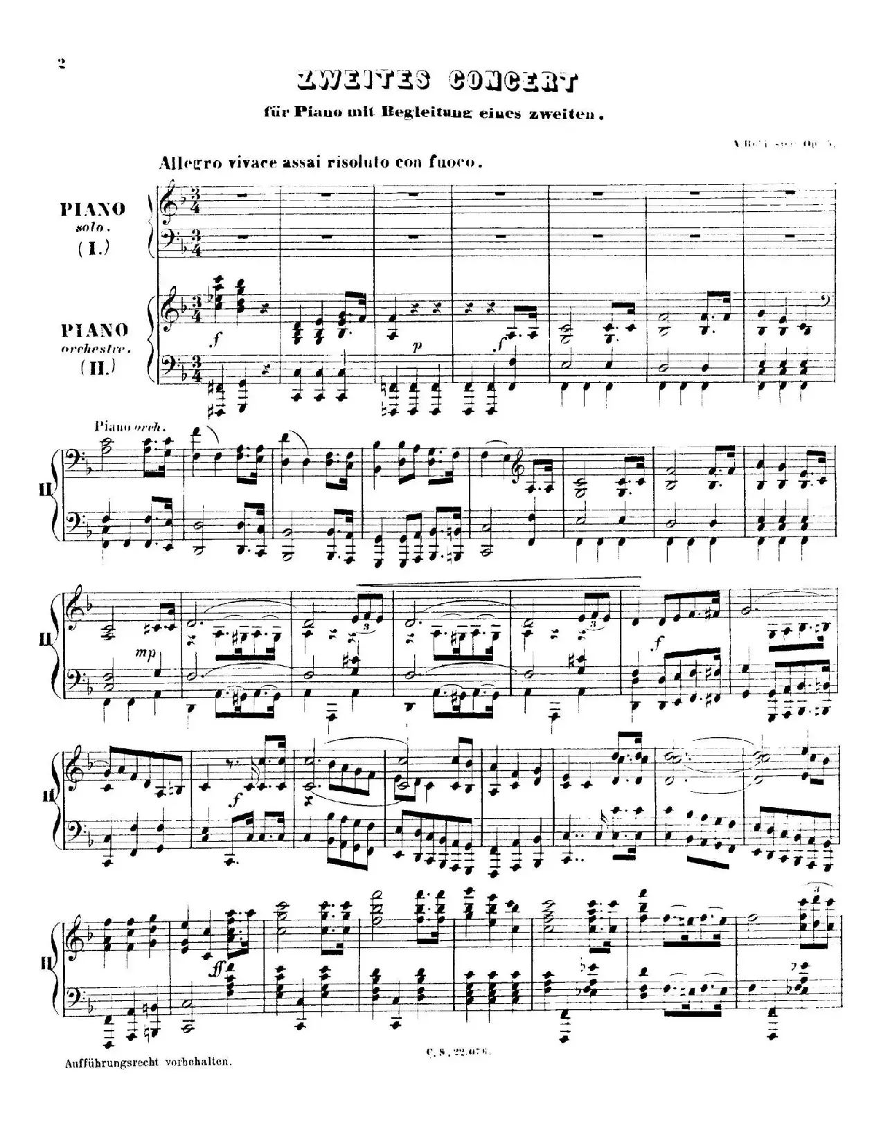 Piano Concerto No.2 in F Major Op.35（F大调第二钢琴协奏曲·Ⅰ·双钢琴）