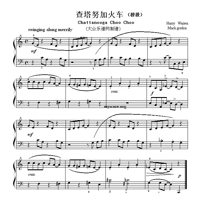 考级初级曲目：查塔努加火车（Chattanooga Choo Ch00）（桥段）