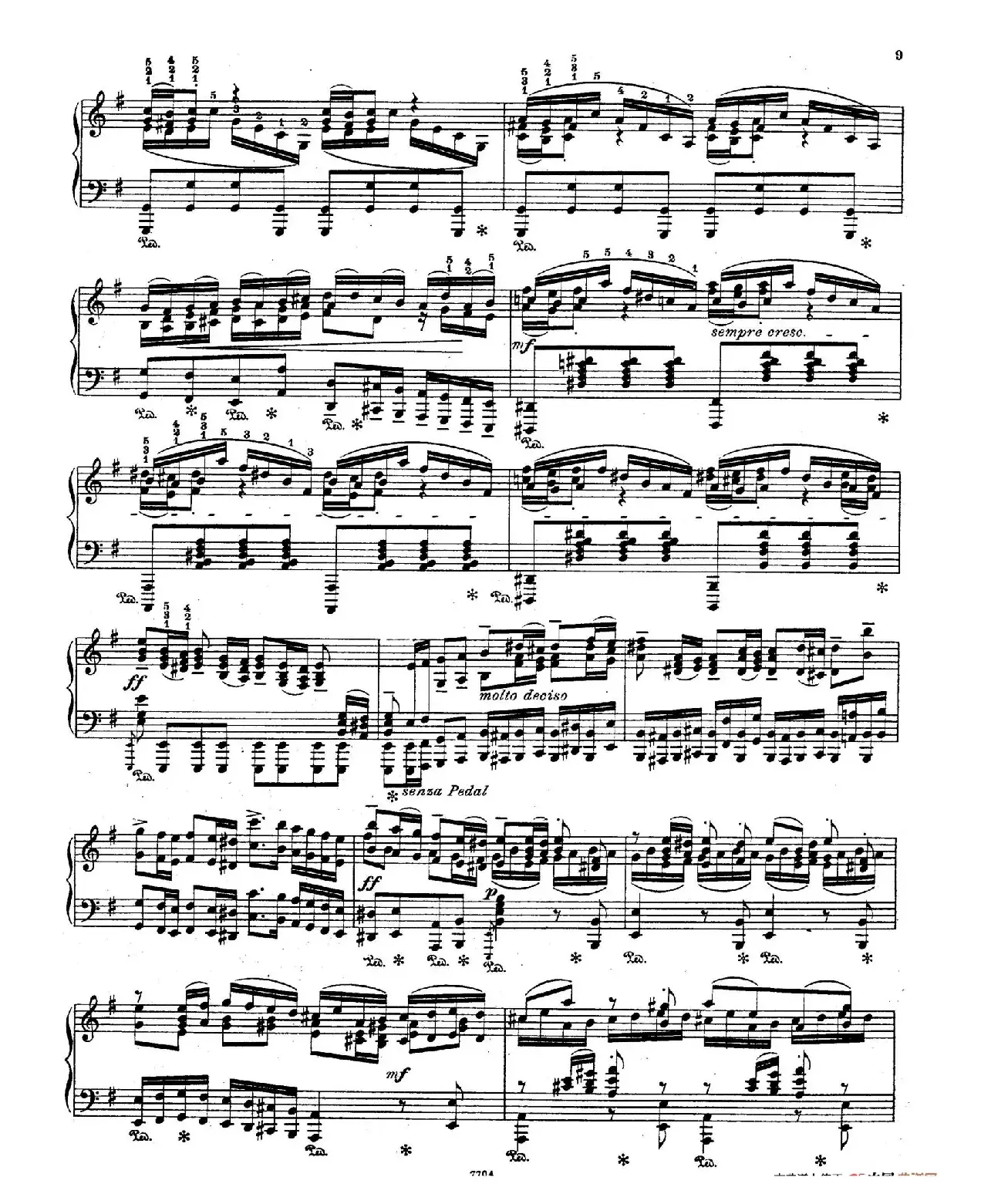 Brandenburg Concerto No.3 in G Major BWV.1048（G大调第三勃兰登堡协奏曲·钢琴独奏版）