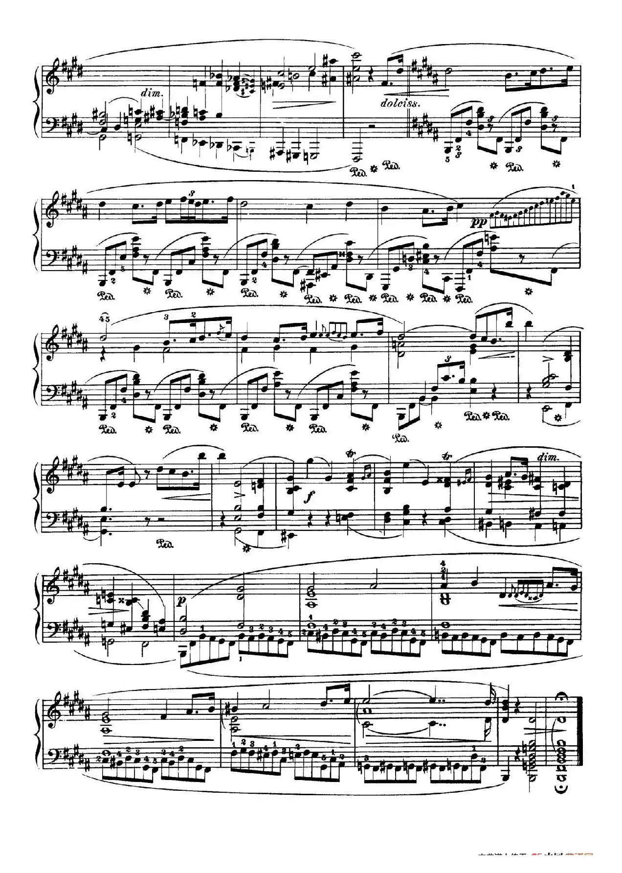 Piano Sonata No.3 in b Minor Op.58（b小调第三钢琴奏鸣曲·第三乐章）