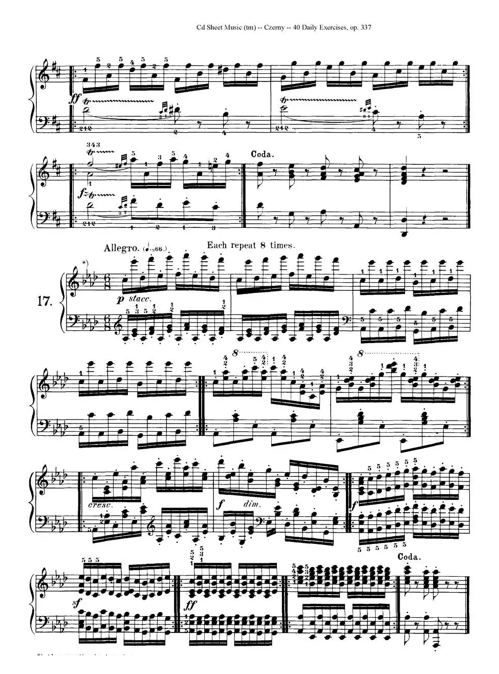 Czerny - 40 Daily Exerci Op.337（16—20）（40首日常训练曲）