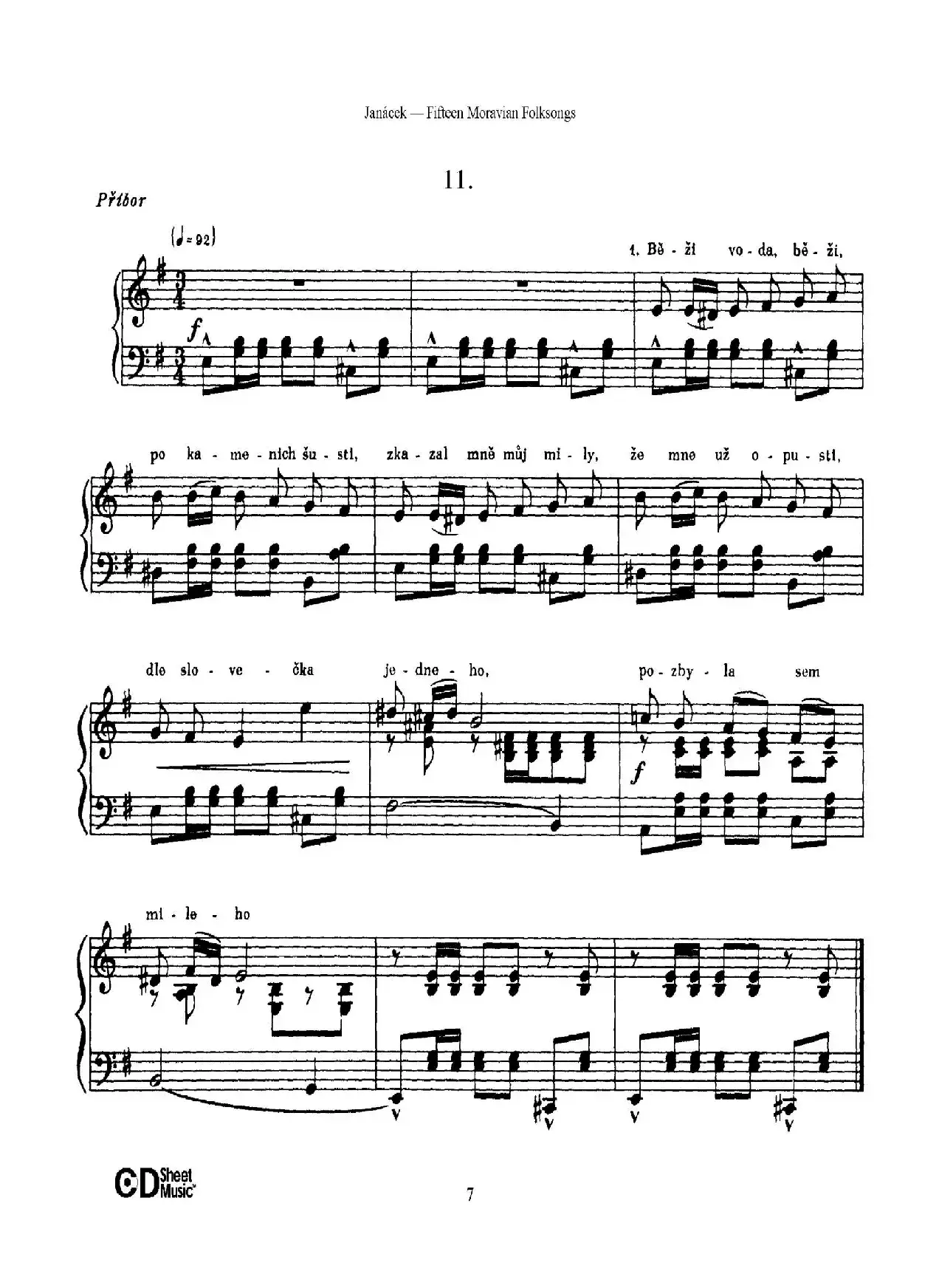 Moravian Folksong（15首摩拉维亚民歌集）