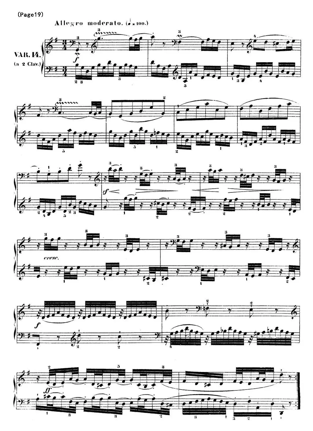 哥德堡变奏曲 巴赫 Goldberg Variationen BWV988