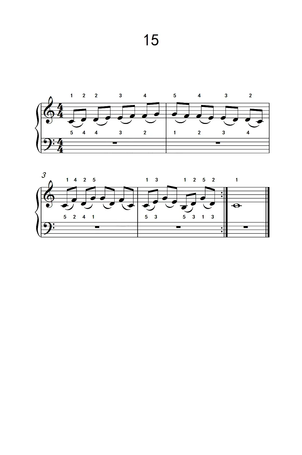 连音练习 15（儿童钢琴手指练习 2）