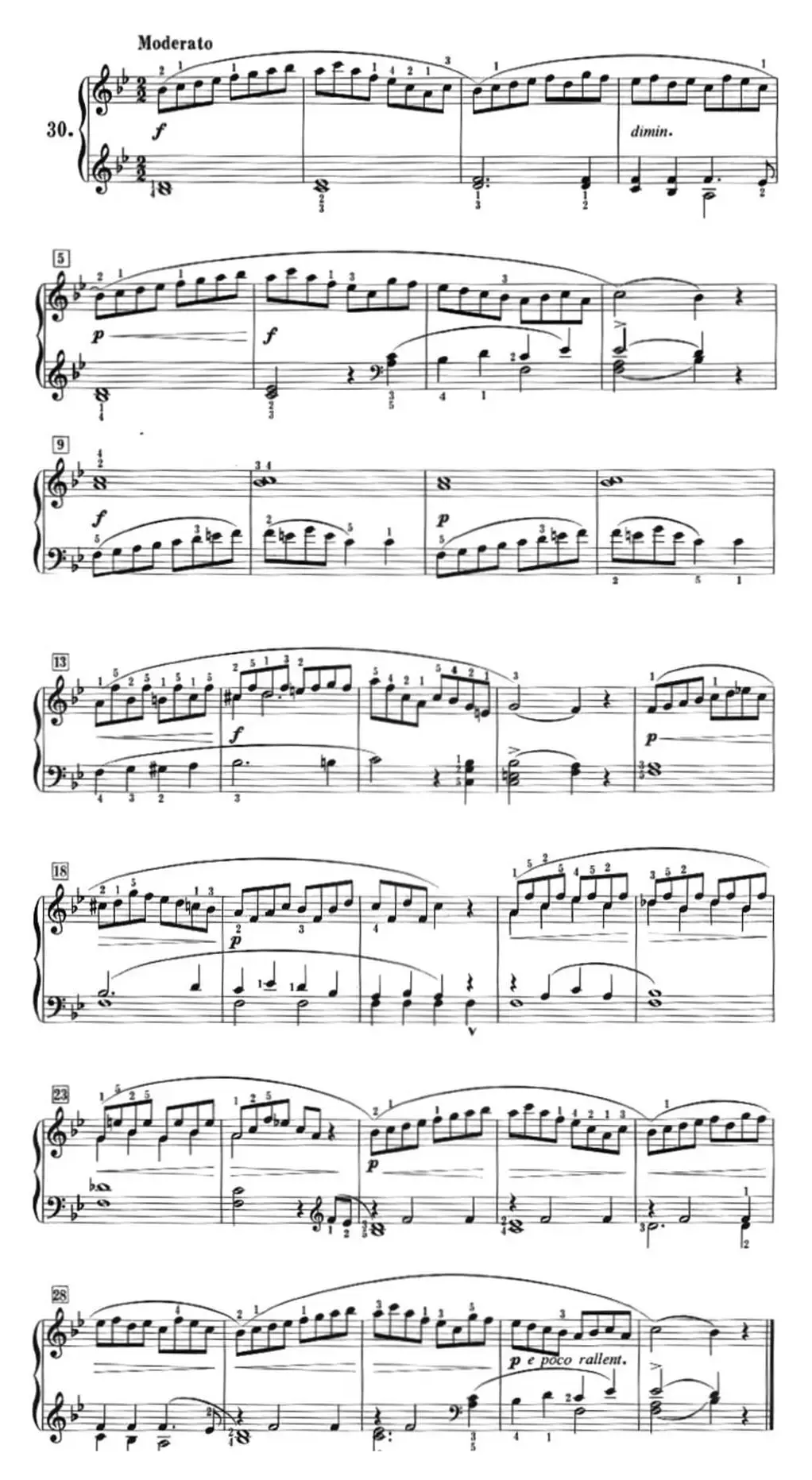 50首莱蒙钢琴练习曲 作品37（NO.30）