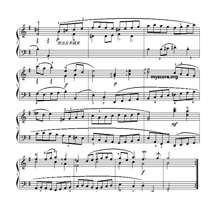 巴赫初级钢琴曲之二十一：加伏特舞曲