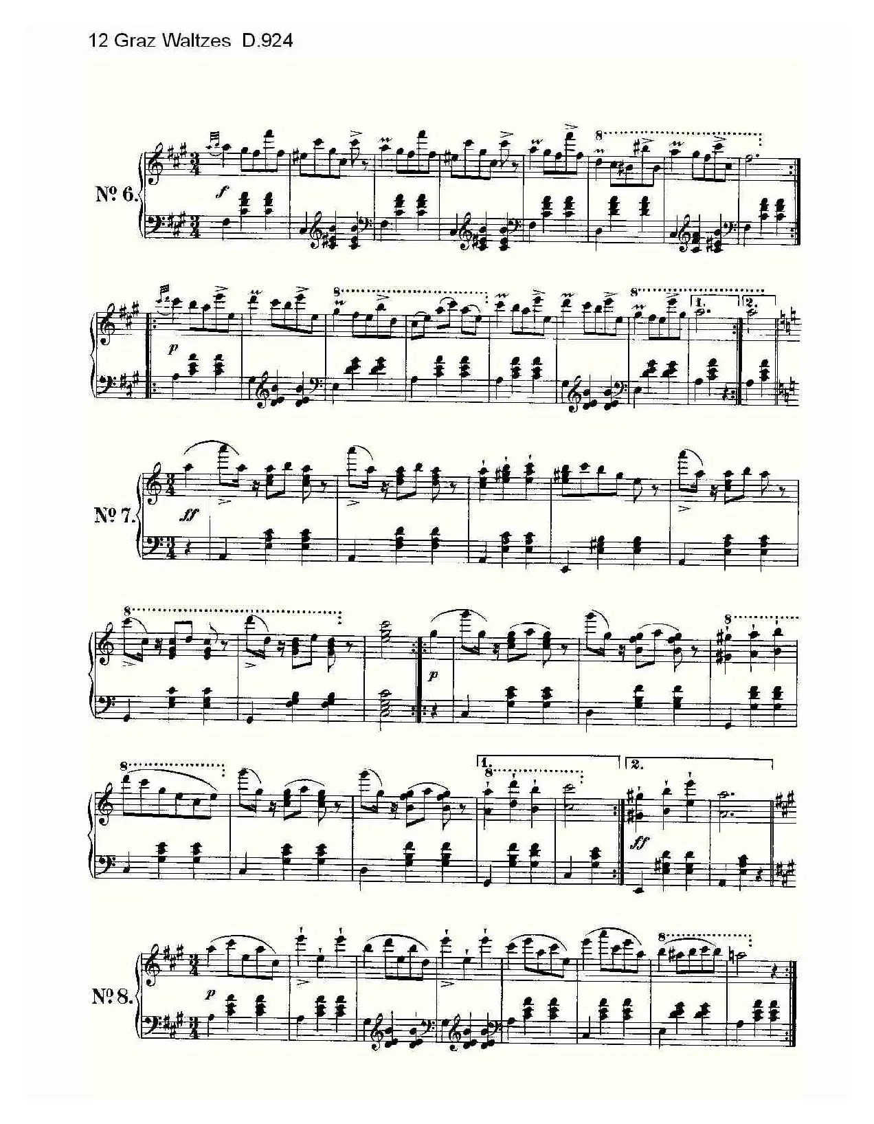 12 Graz Waltzes D.924（12格拉茨快步舞 D.924）