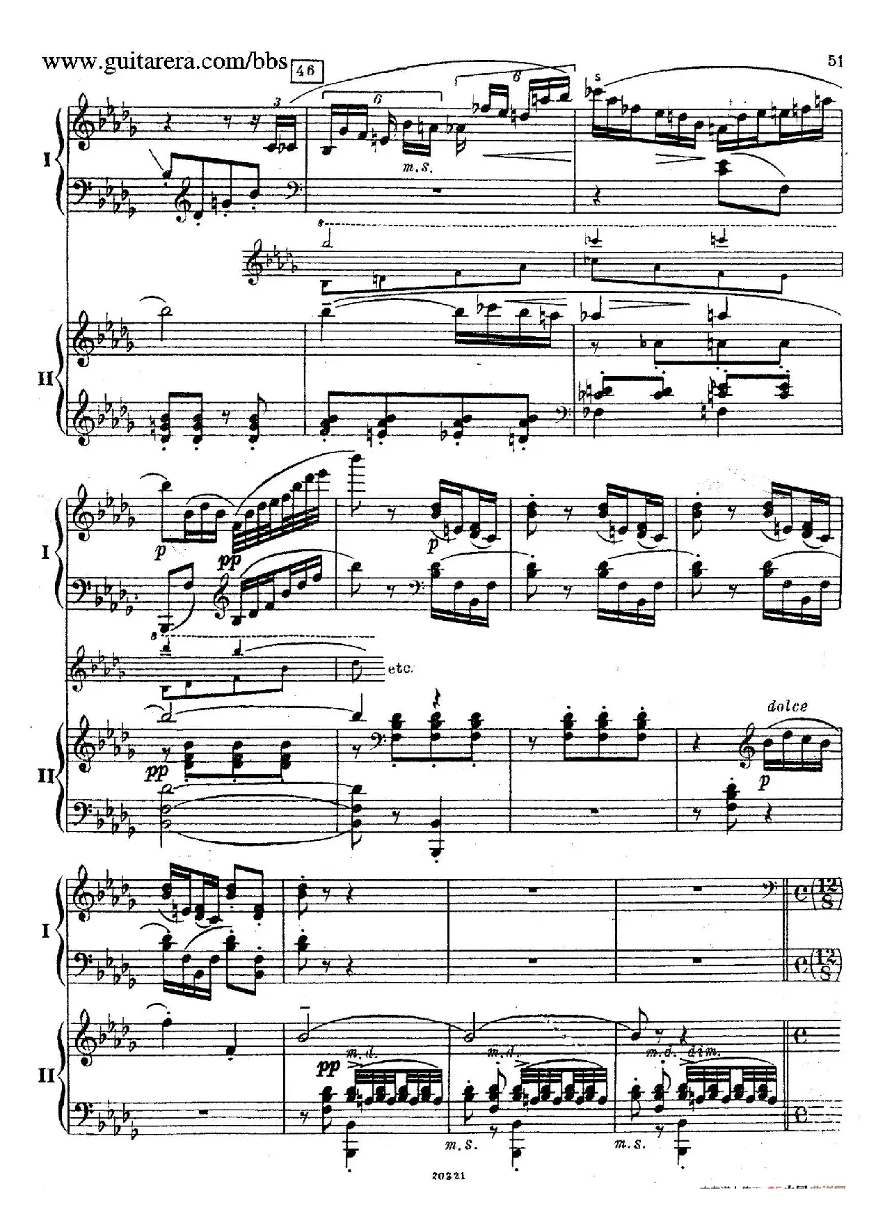 Rhapsody On A Theme Of Paganini Op.43（帕格尼尼主题狂想曲·双钢琴）（P41——60）