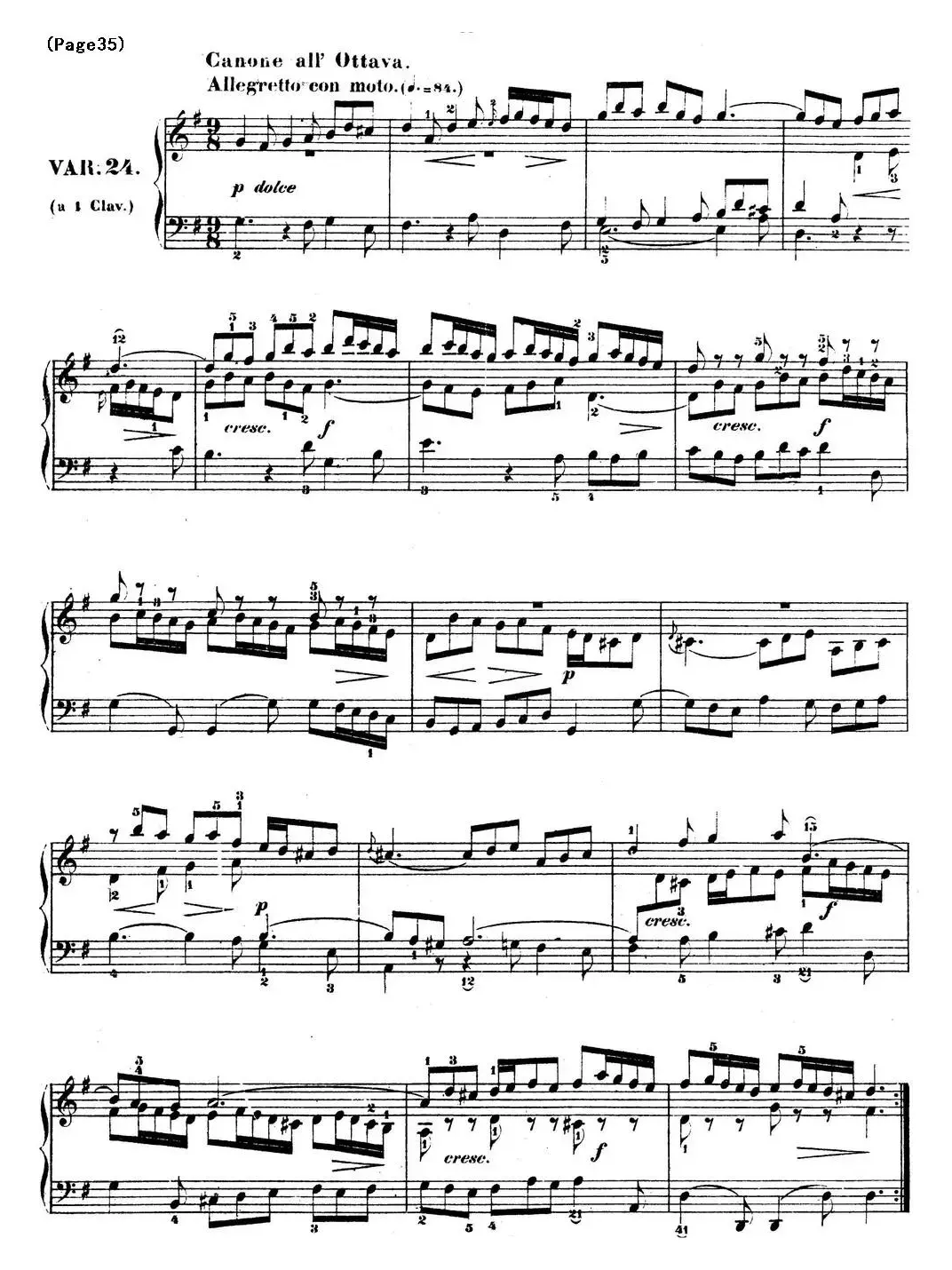 哥德堡变奏曲 巴赫 Goldberg Variationen BWV988