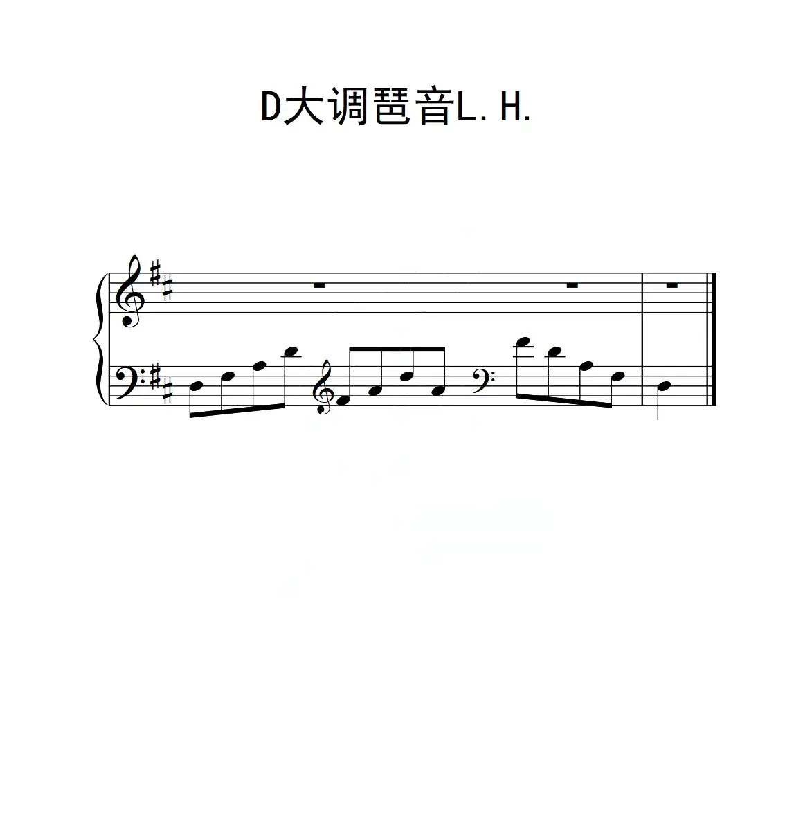 第二级 D大调琶音L H（中国音乐学院钢琴考级作品1~6级）