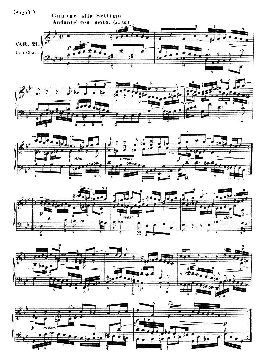 哥德堡变奏曲 巴赫 Goldberg Variationen BWV988