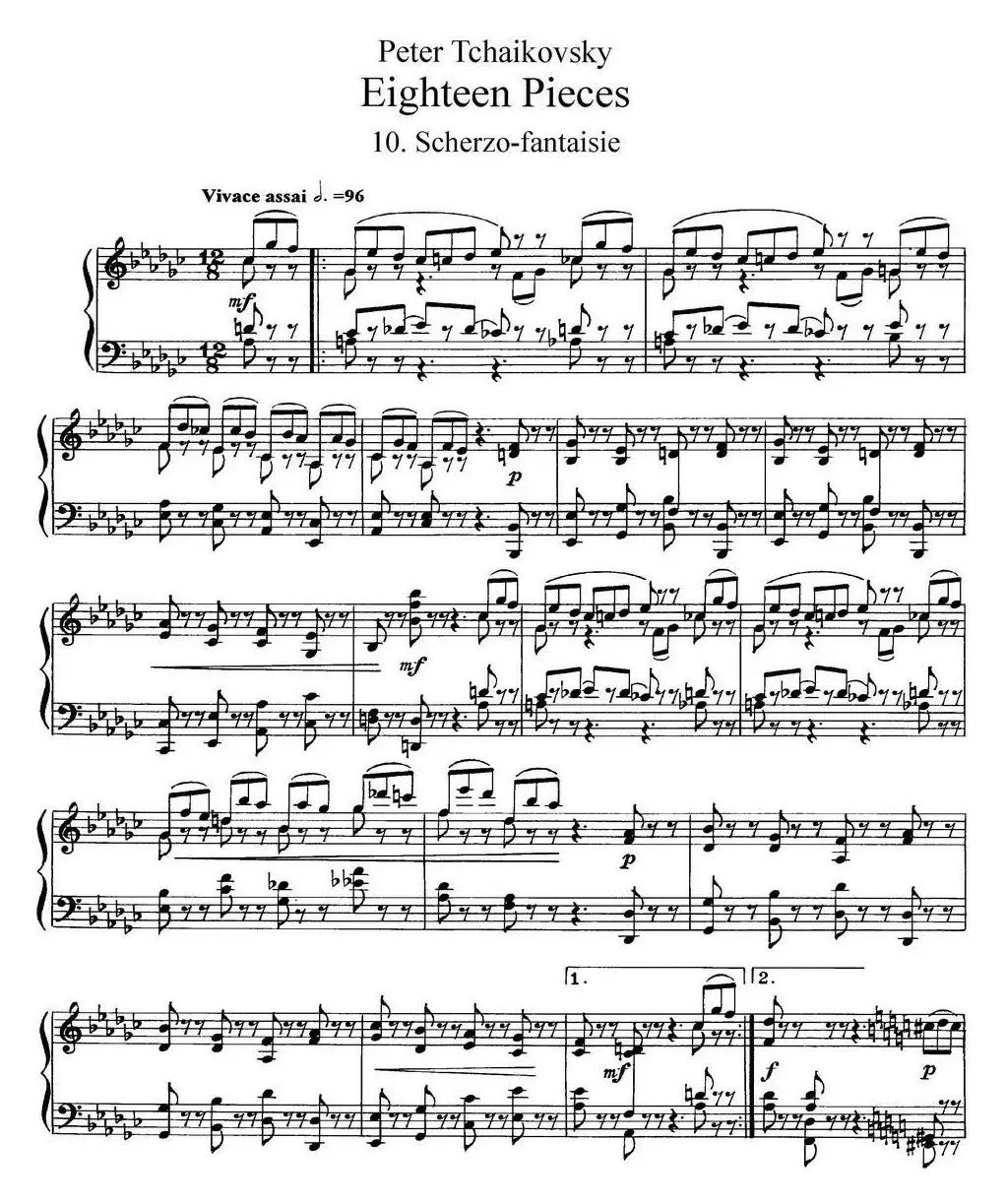 柴可夫斯基18首钢琴小品Op.72（10.Scherzo-fantaisie）