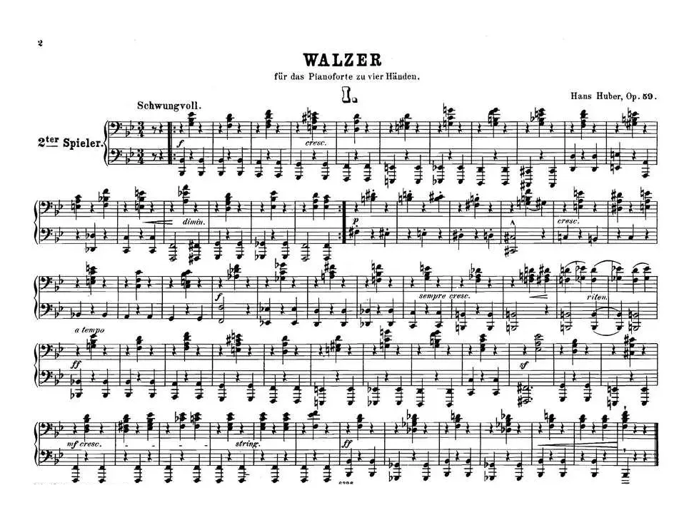 12 Waltzes Op.59 4 Hands（12首圆舞曲·四手联弹·Ⅰ）