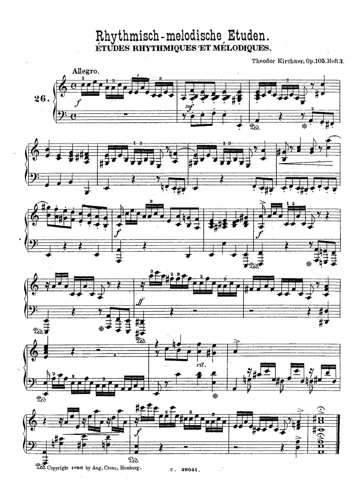 36 Etudes Rhythmiques et Melodiques Op.105（36首节奏与旋律练习曲 26—30）