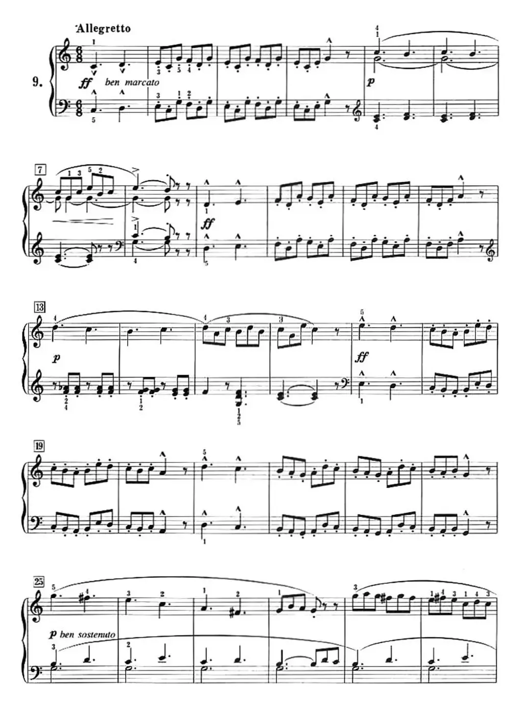 50首莱蒙钢琴练习曲 作品37（NO.9）