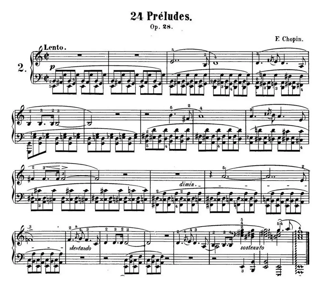 肖邦 24首钢琴前奏曲 Op.28 No.2 A小调