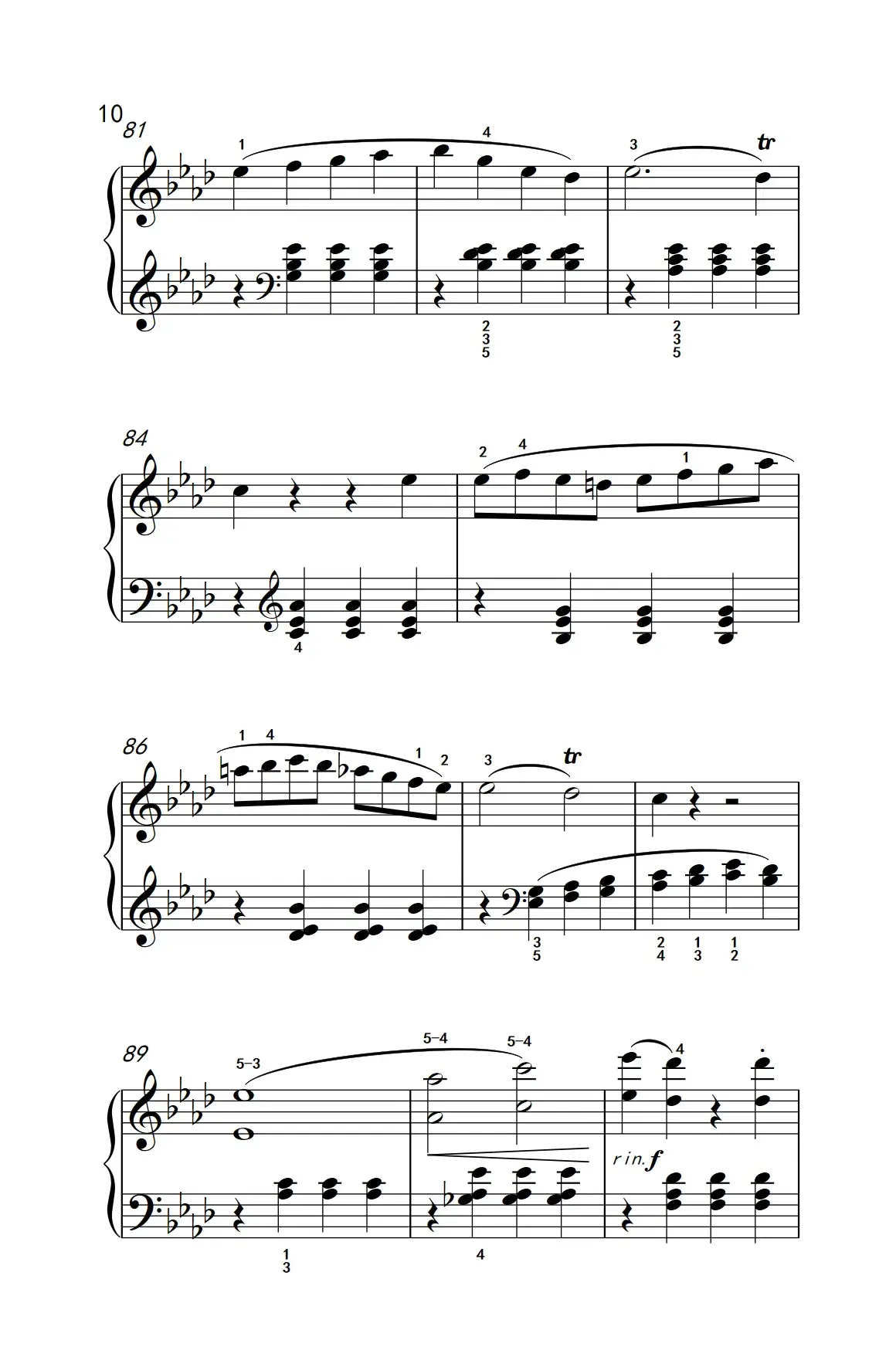 奏鸣曲 Opus 2 Nr.1 第四乐章（贝多芬奏鸣曲集 1）