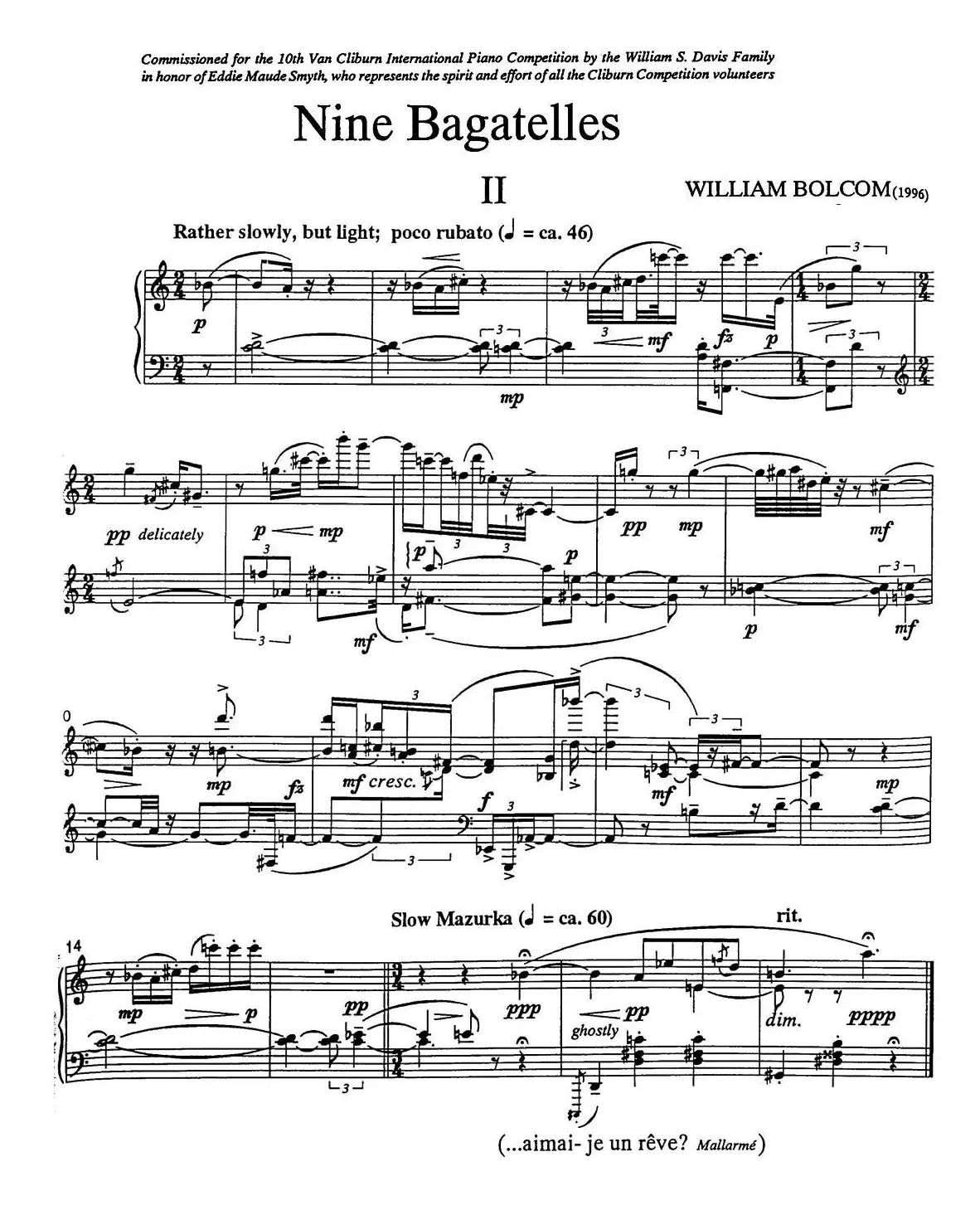 Nine Bagatelles （9首小品）（Ⅱ）