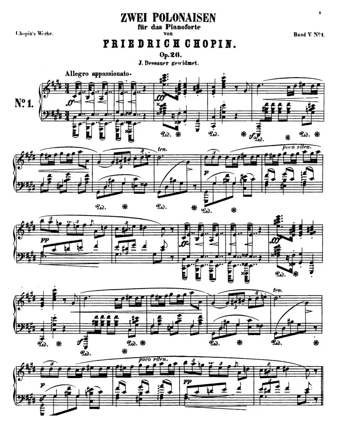 肖邦 波兰舞曲 Op.26 No.1 升c小调 Polonaise