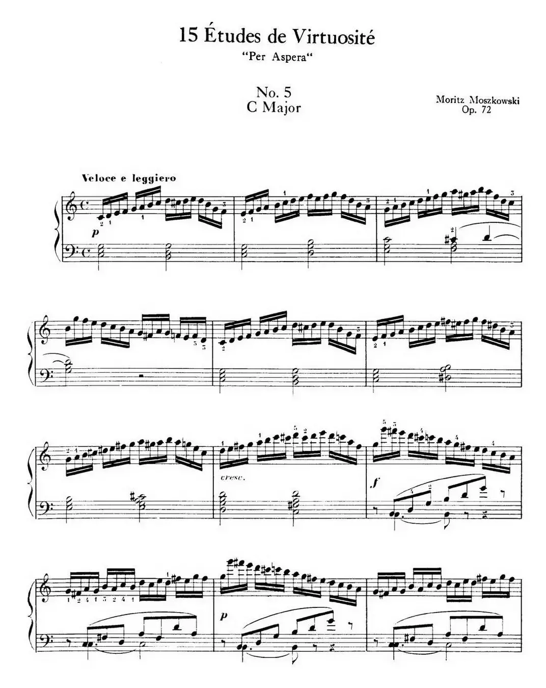 15 Etudes de Virtuosité Op.72 No.5（十五首钢琴练习曲之五）