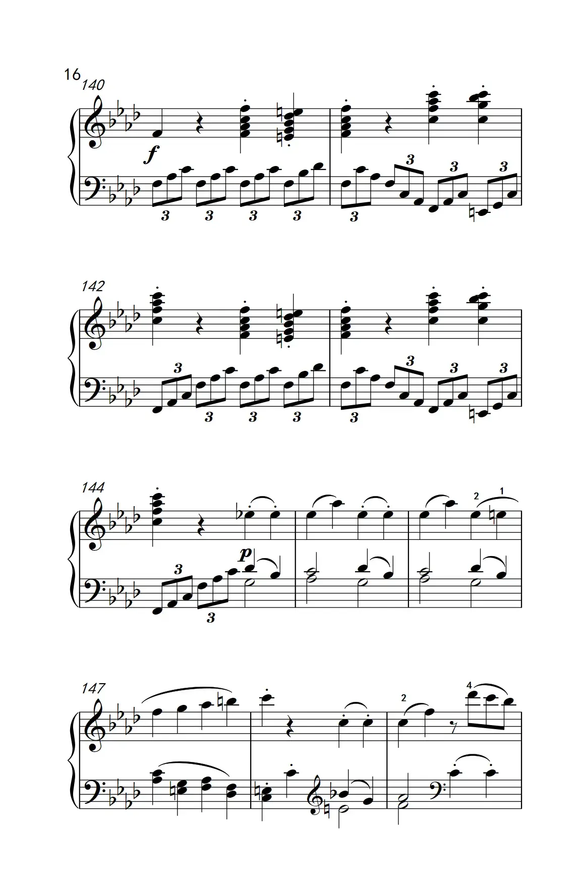 奏鸣曲 Opus 2 Nr.1 第四乐章（贝多芬奏鸣曲集 1）