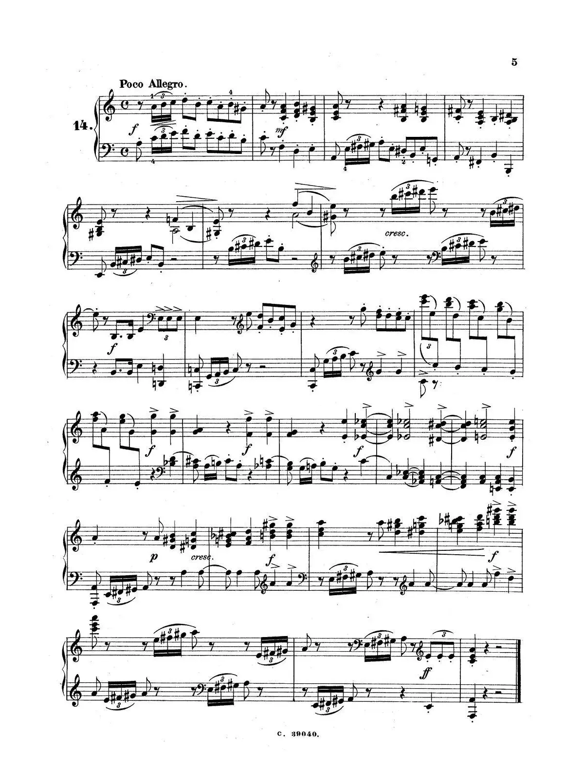 36 Etudes Rhythmiques et Melodiques Op.105（36首节奏与旋律练习曲 11—15）