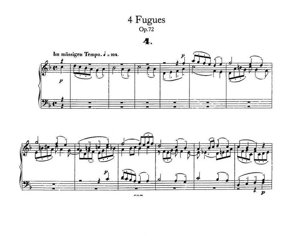 Four Fugues Op·72（4首赋格·4）