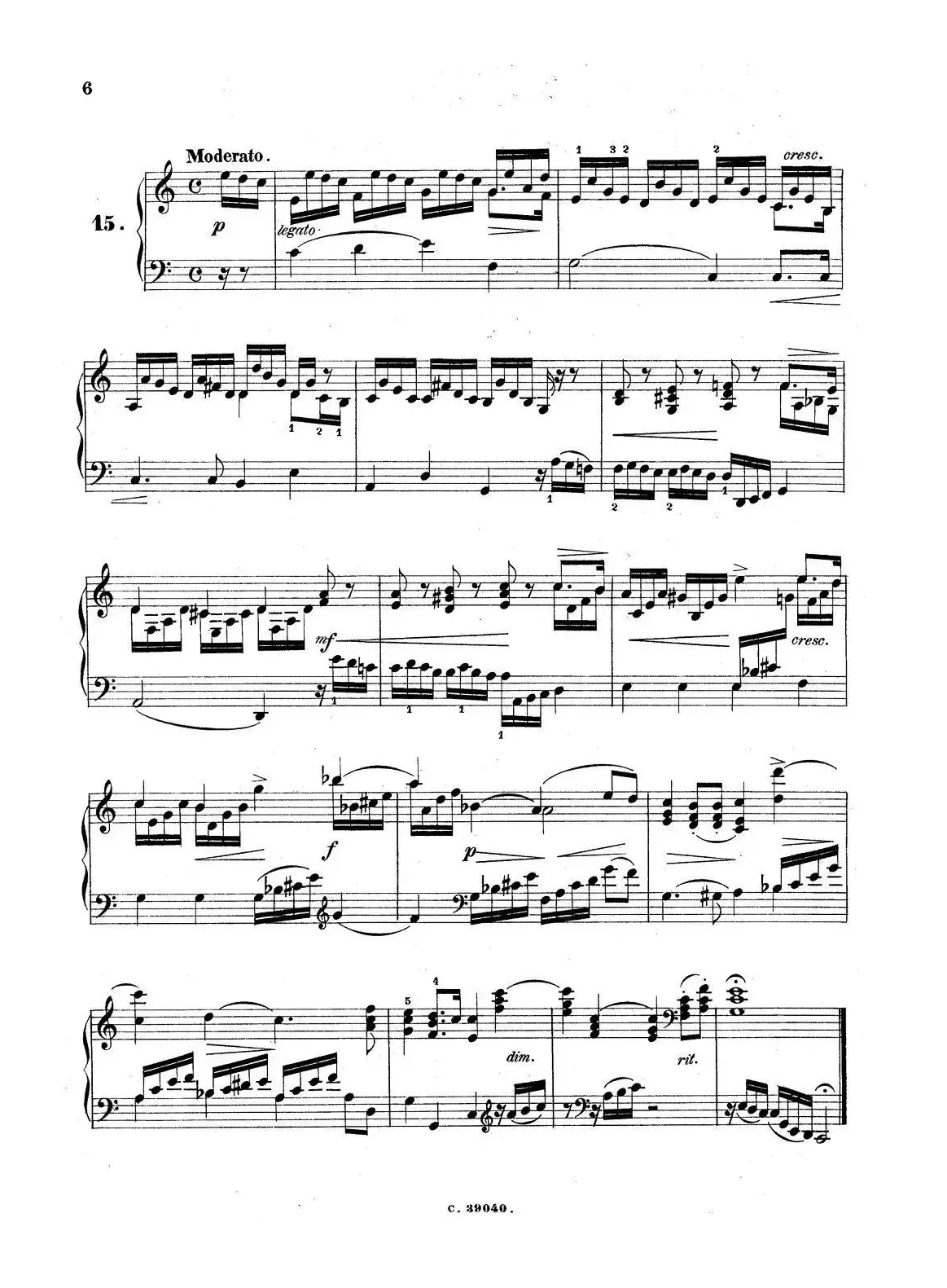 36 Etudes Rhythmiques et Melodiques Op.105（36首节奏与旋律练习曲 11—15）