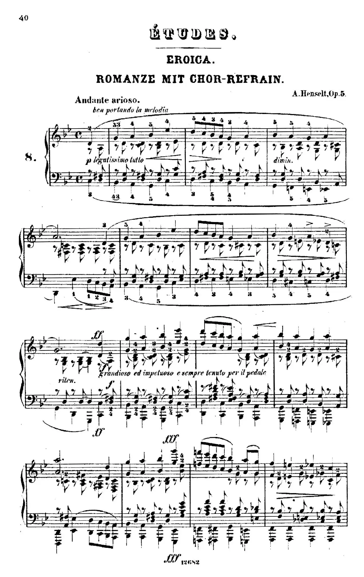 Douze Etudes de Salon Op.5（12首沙龙练习曲·8）