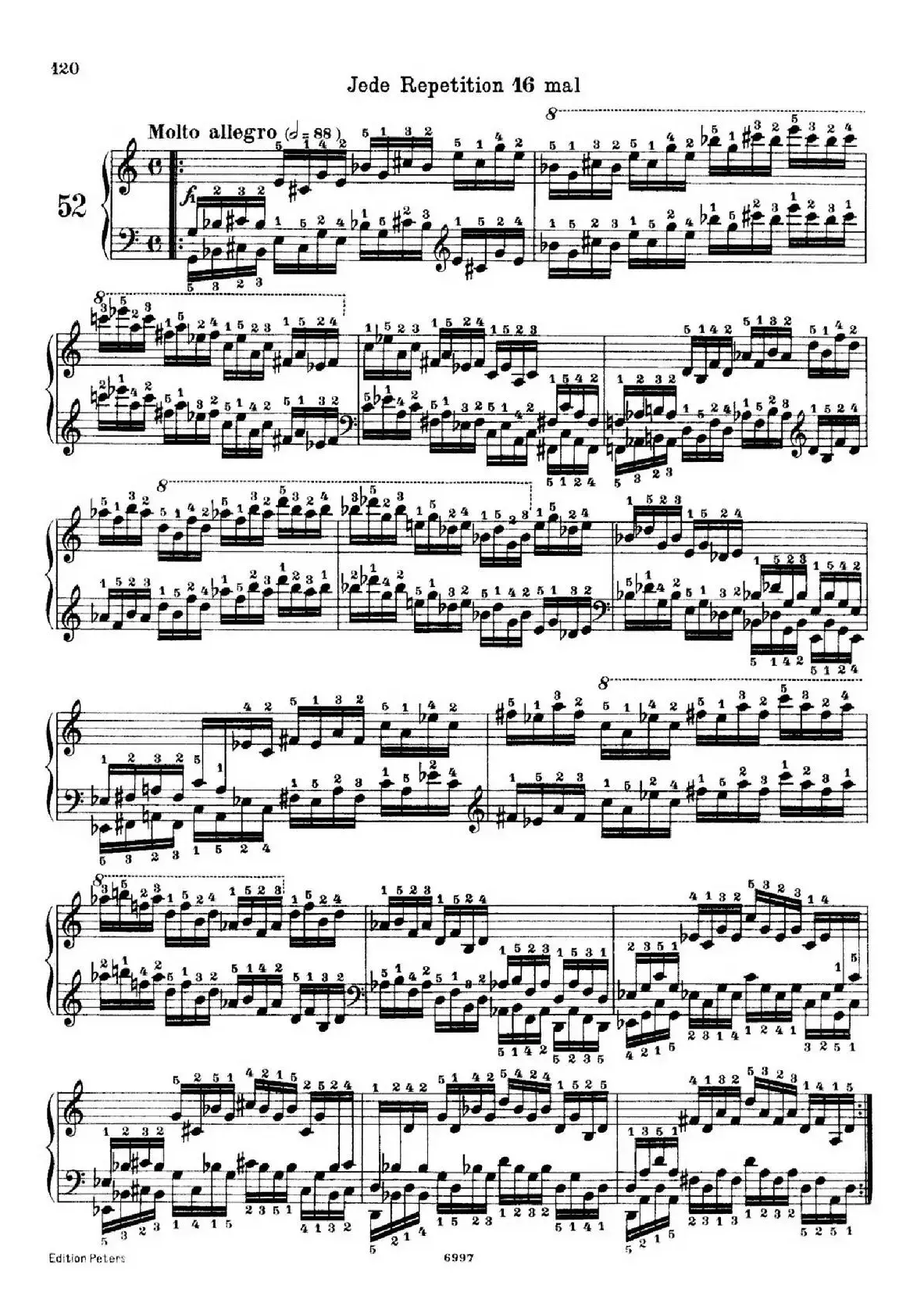 School of the Virtuoso Op.365（60首钢琴高级练习曲·52）