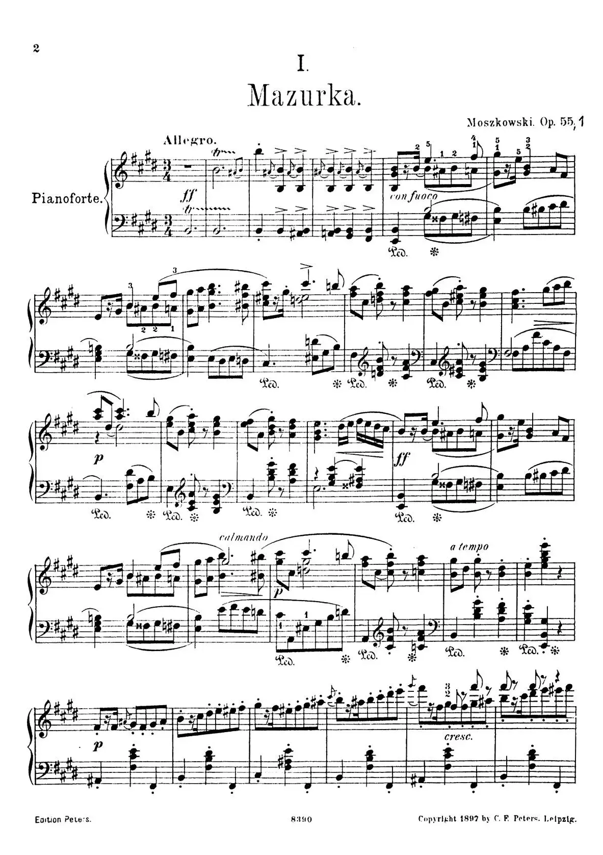 4首波兰民族舞曲 Op.55（Ⅰ）