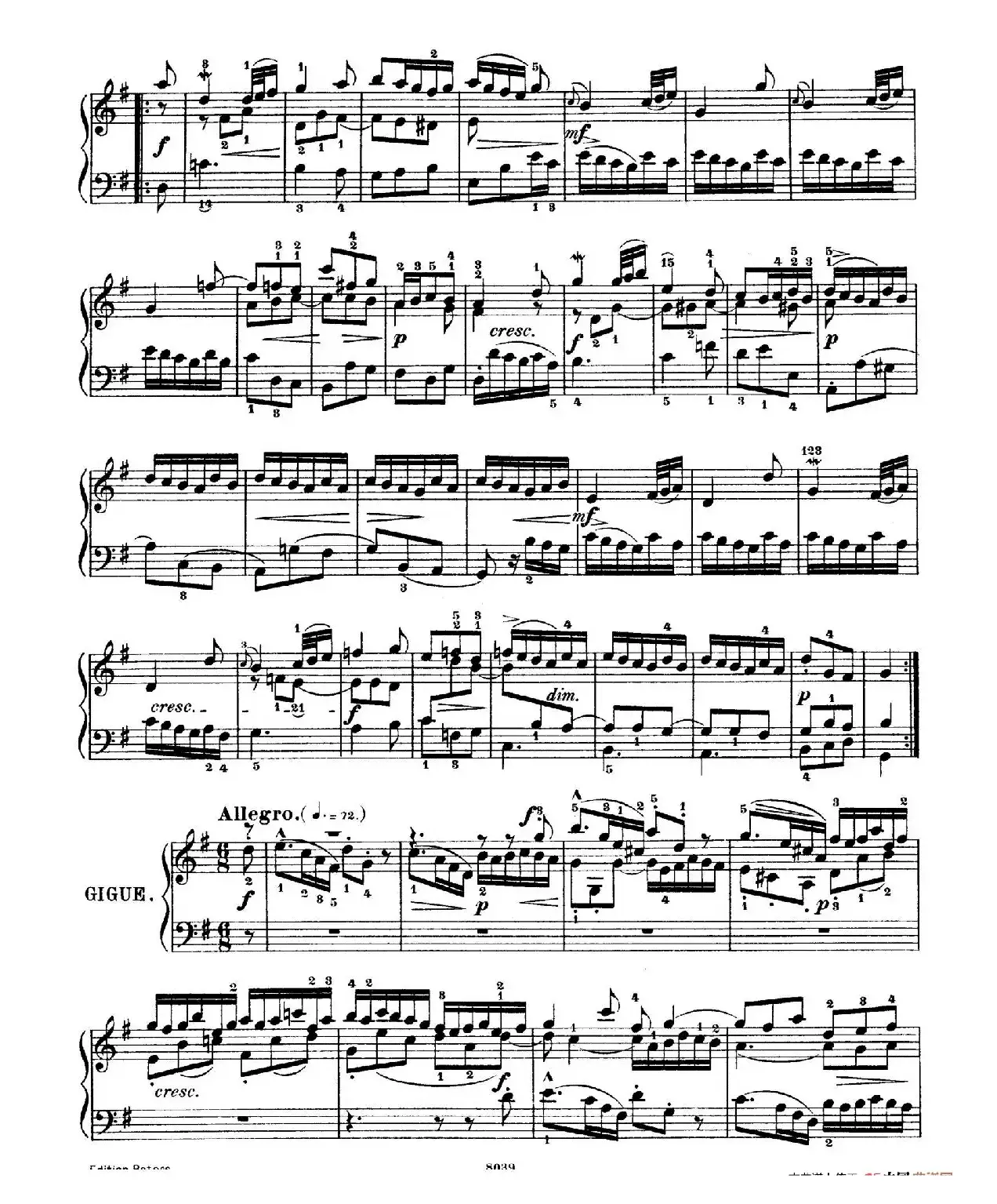 Six Partitas BWV 825-830（6首帕蒂塔·5）