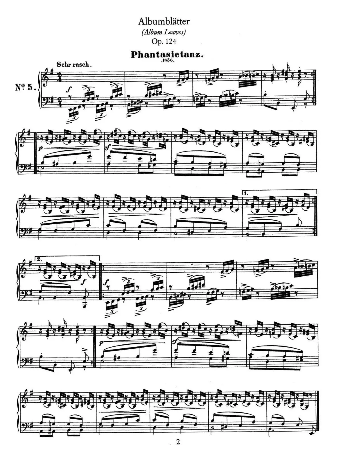 Albumblätter Op.124（纪念册页）（No.5）