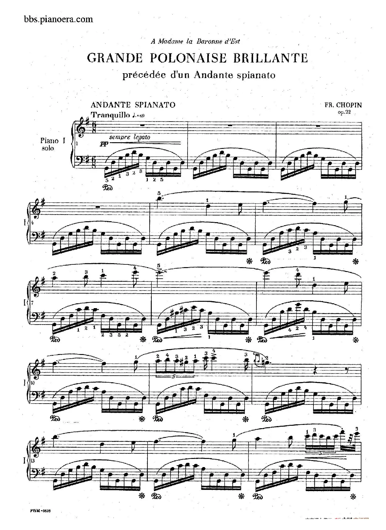 Grande Polonaise Brilliante Preceded by an Andante Spianato Op.22（平静的行板与华丽的波兰舞曲·双钢琴版）