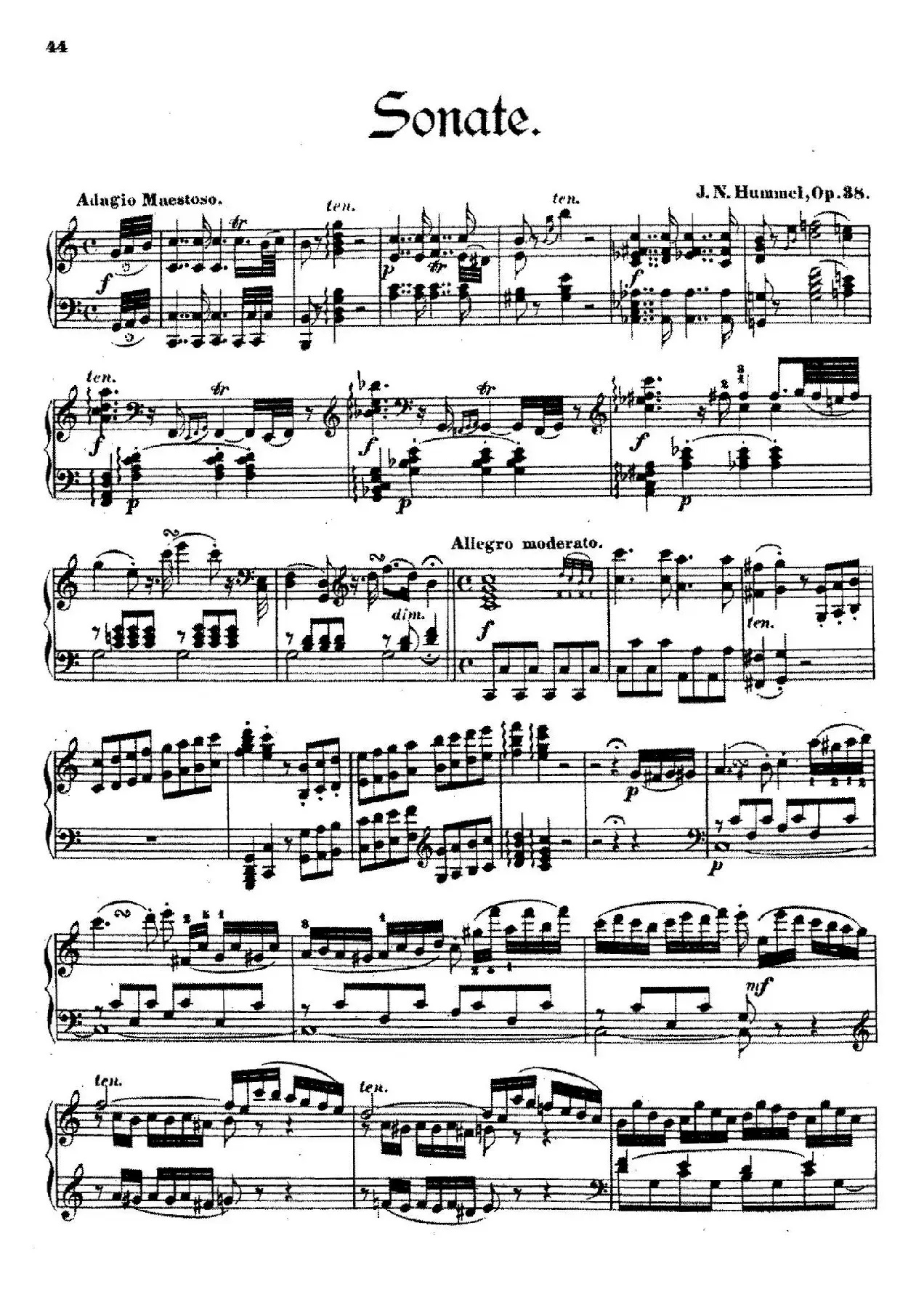 Piano Sonata No.4 in C Major Op.38（C大调第四钢琴奏鸣曲）