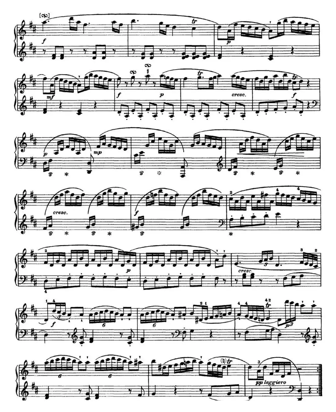 海顿 钢琴奏鸣曲 Hob XVI 4 Divertimento D major