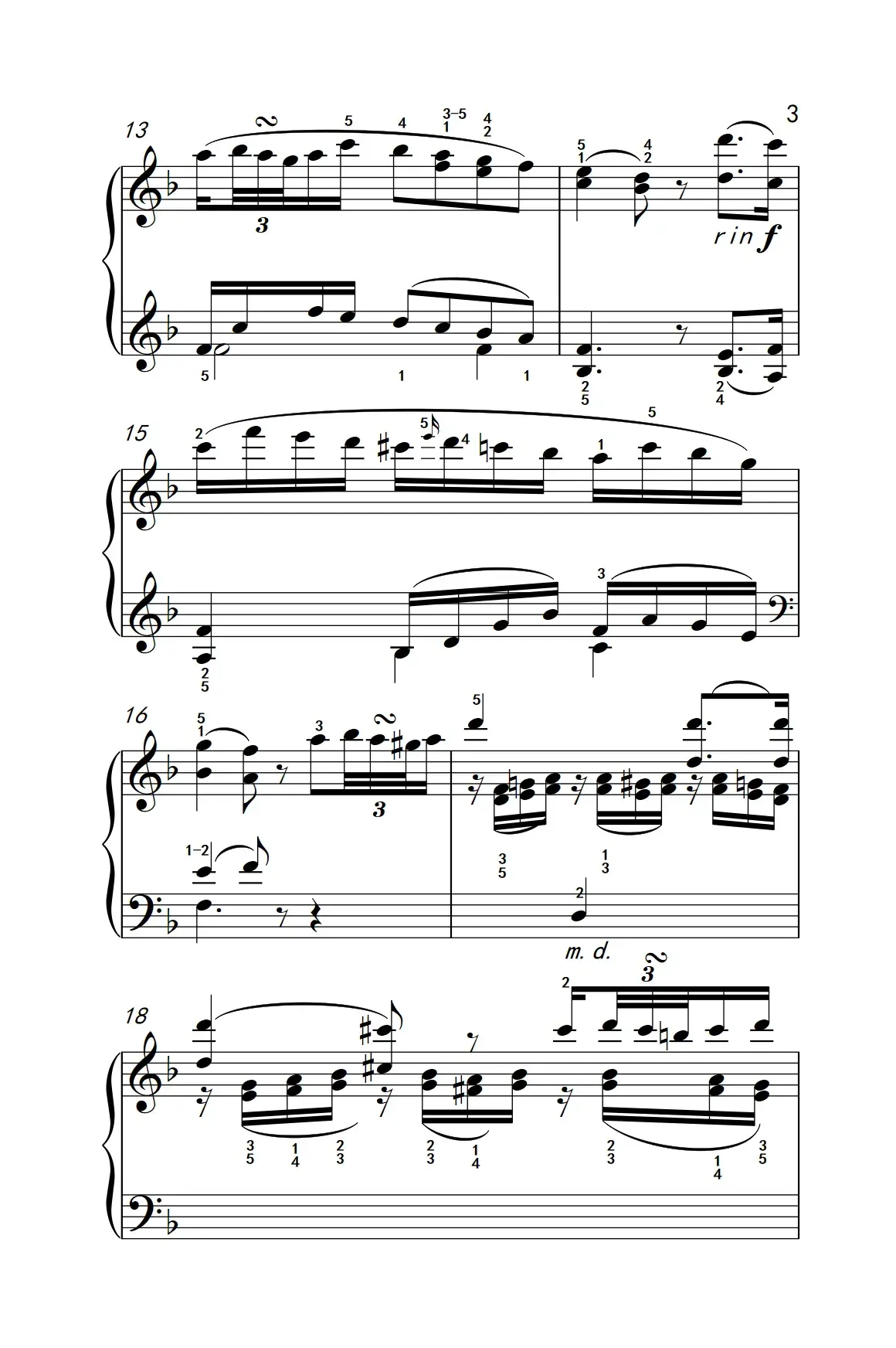 奏鸣曲 Opus 2 Nr.1 第二乐章（贝多芬奏鸣曲集 1）