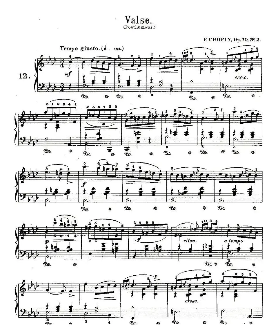 valse，Op.70, No.2