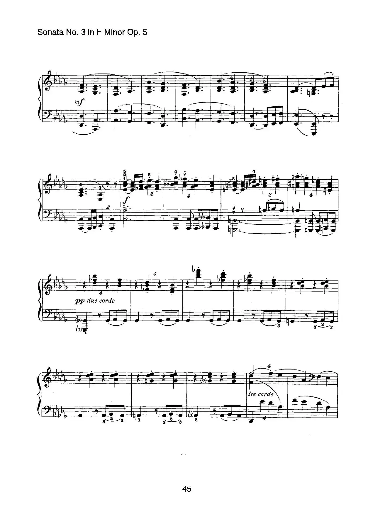 Piano Sonata No.3 in f Minor Op.5（f小调第三钢琴奏鸣曲）