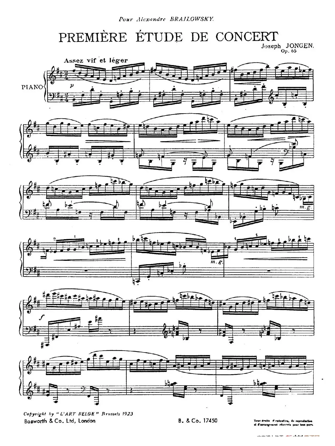 Premiere Etude de Concert Op.65（第一号音乐会练习曲）