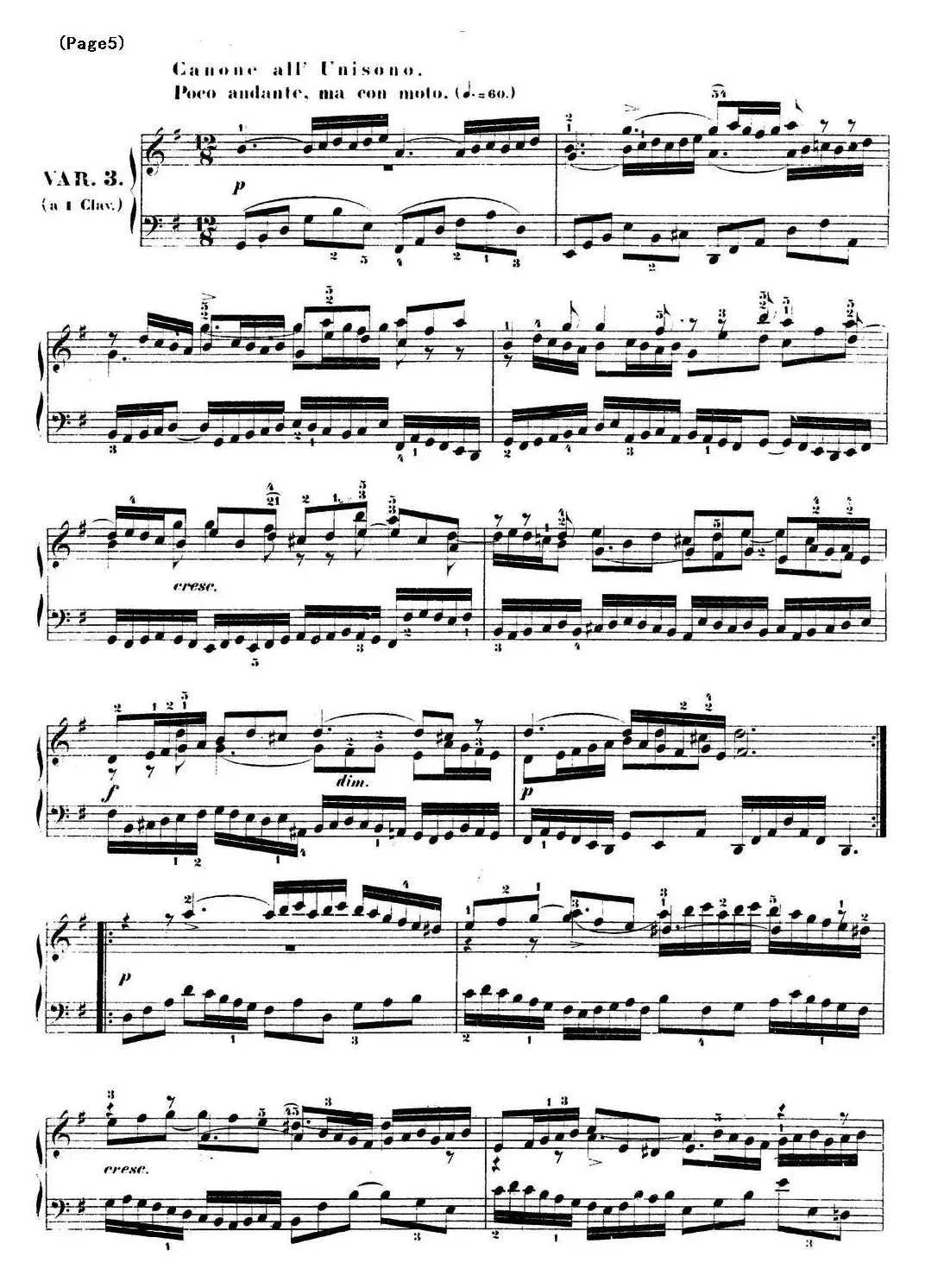 哥德堡变奏曲 巴赫 Goldberg Variationen BWV988