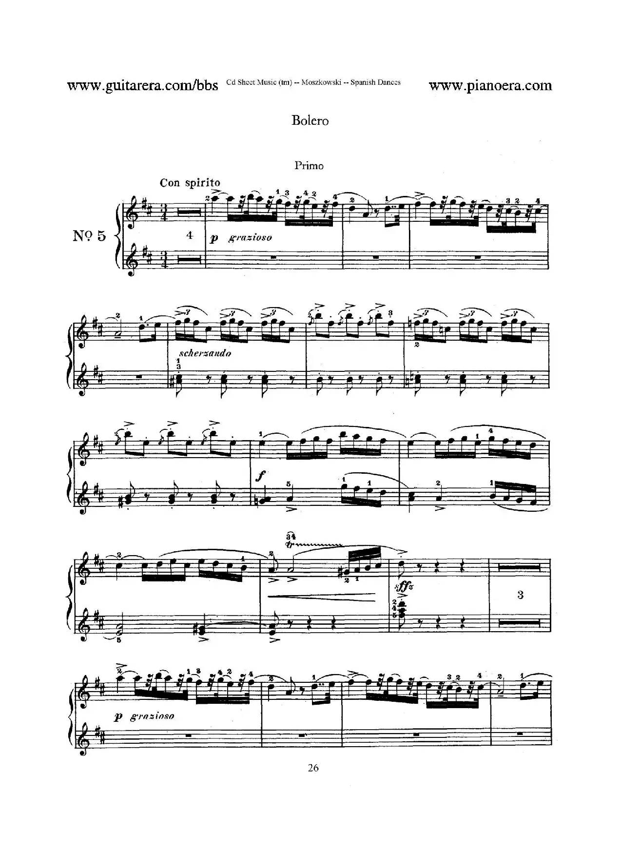 Spanish Dances Op.12（西班牙舞曲·四手联弹版）