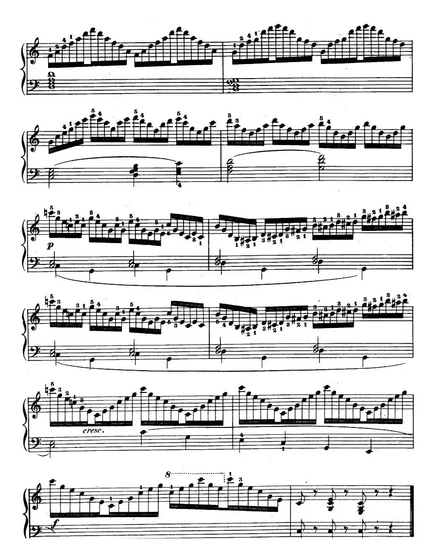 车尔尼《钢琴手指灵巧初步练习曲》之七