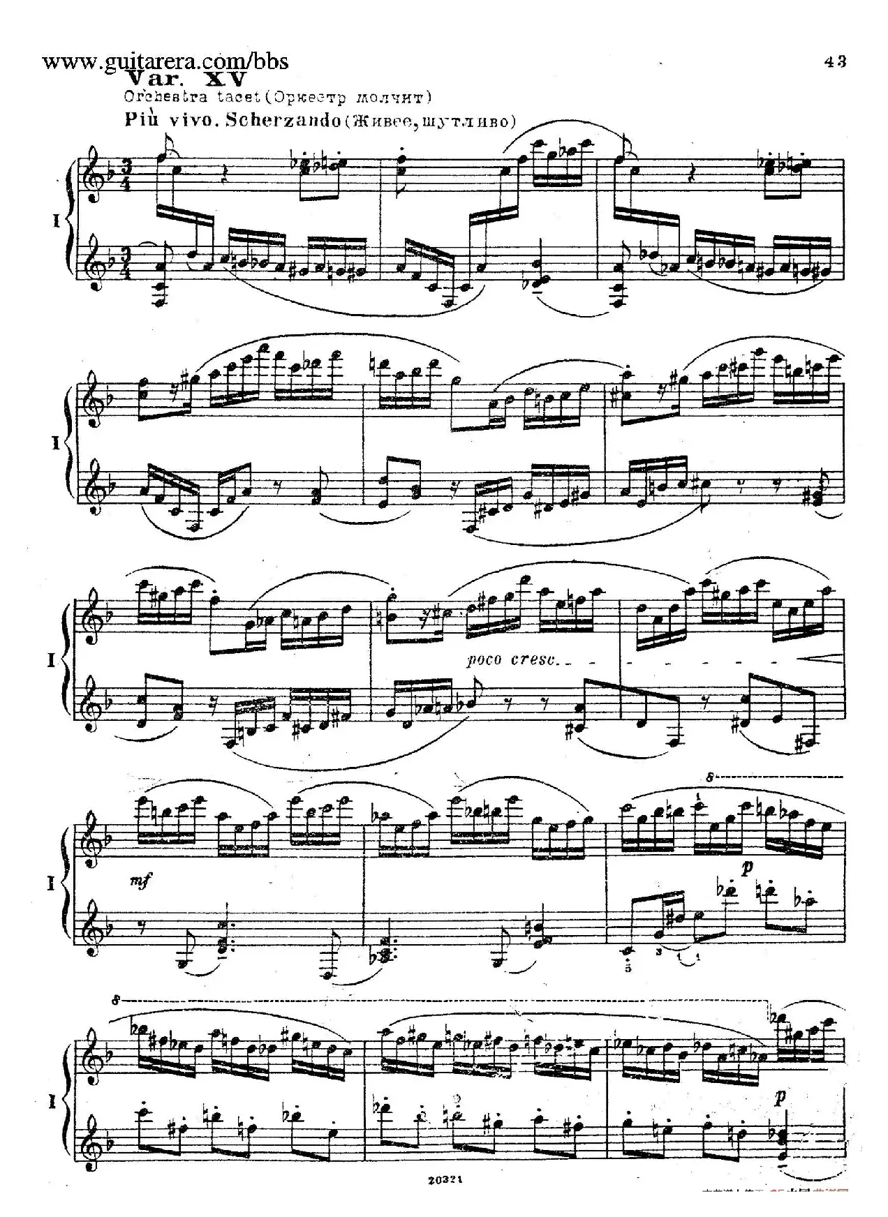 Rhapsody On A Theme Of Paganini Op.43（帕格尼尼主题狂想曲·双钢琴）（P41——60）