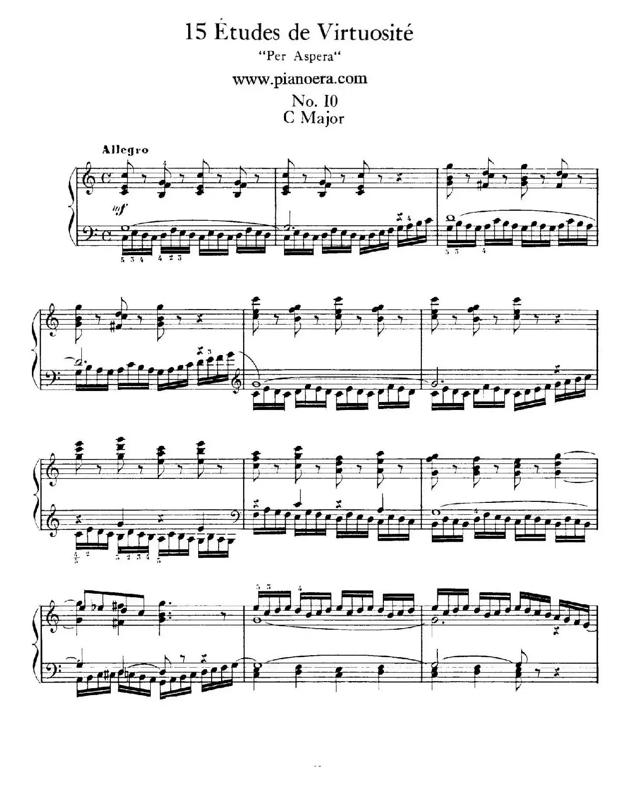 15 Etudes de Vortuosite Op.72（15首辉煌练习曲·10）