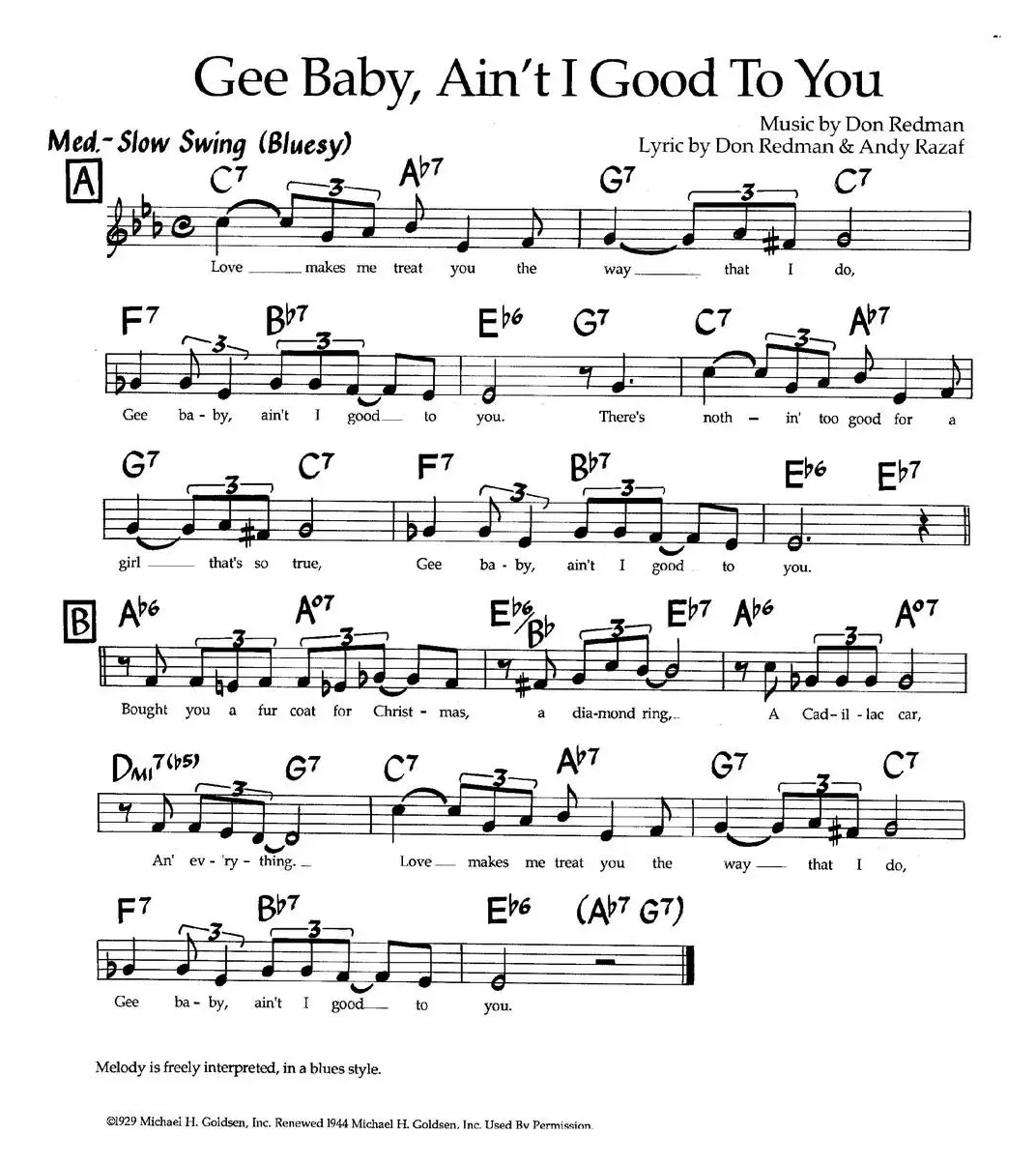 Gee Baby,Ain't I Good To You（爵士钢琴曲）