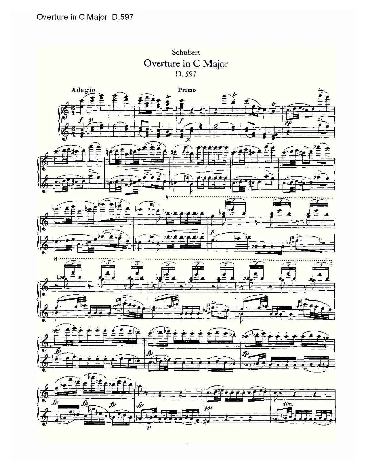 Overture in C Major D.597（Ｃ大调序曲 D.597）