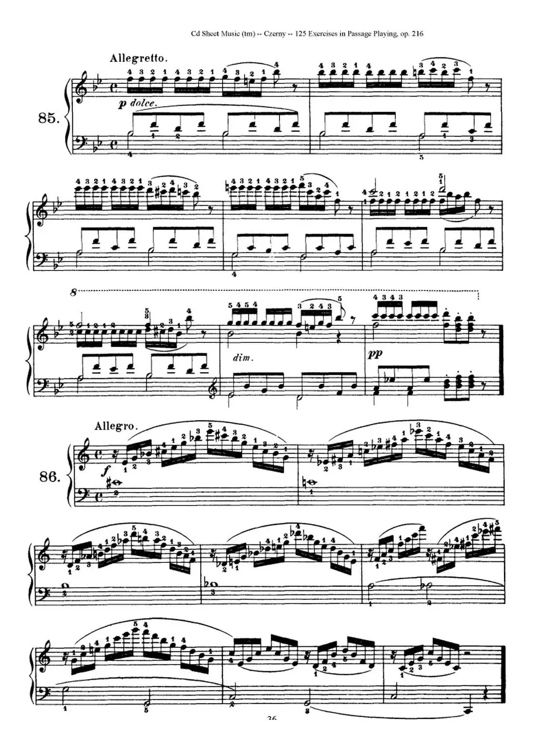 125 Exercises in Passage Playing Op.261（车尔尼125首钢琴短乐句练习曲（79——94）