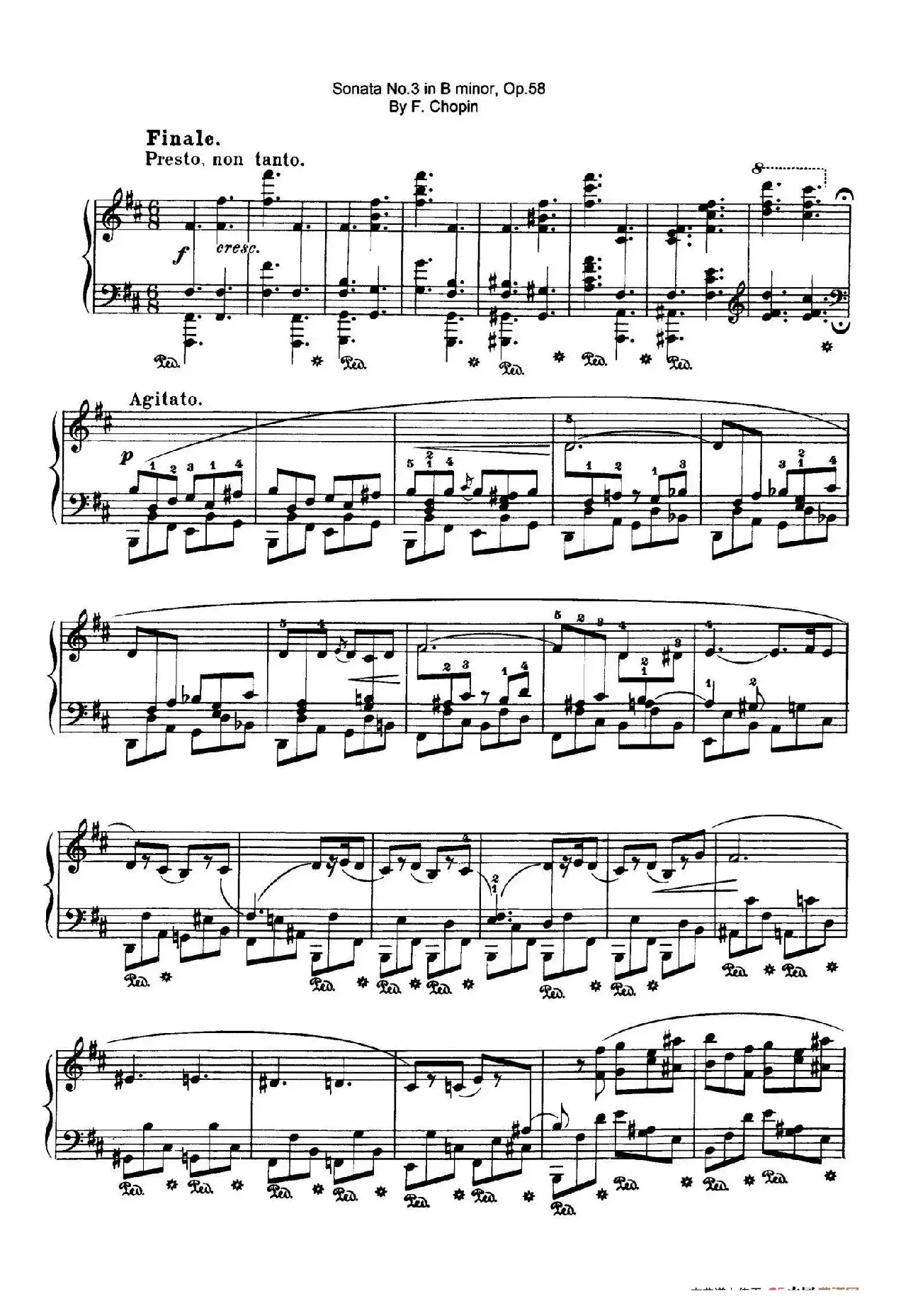 Piano Sonata No.3 in b Minor Op.58（b小调第三钢琴奏鸣曲·第四乐章）